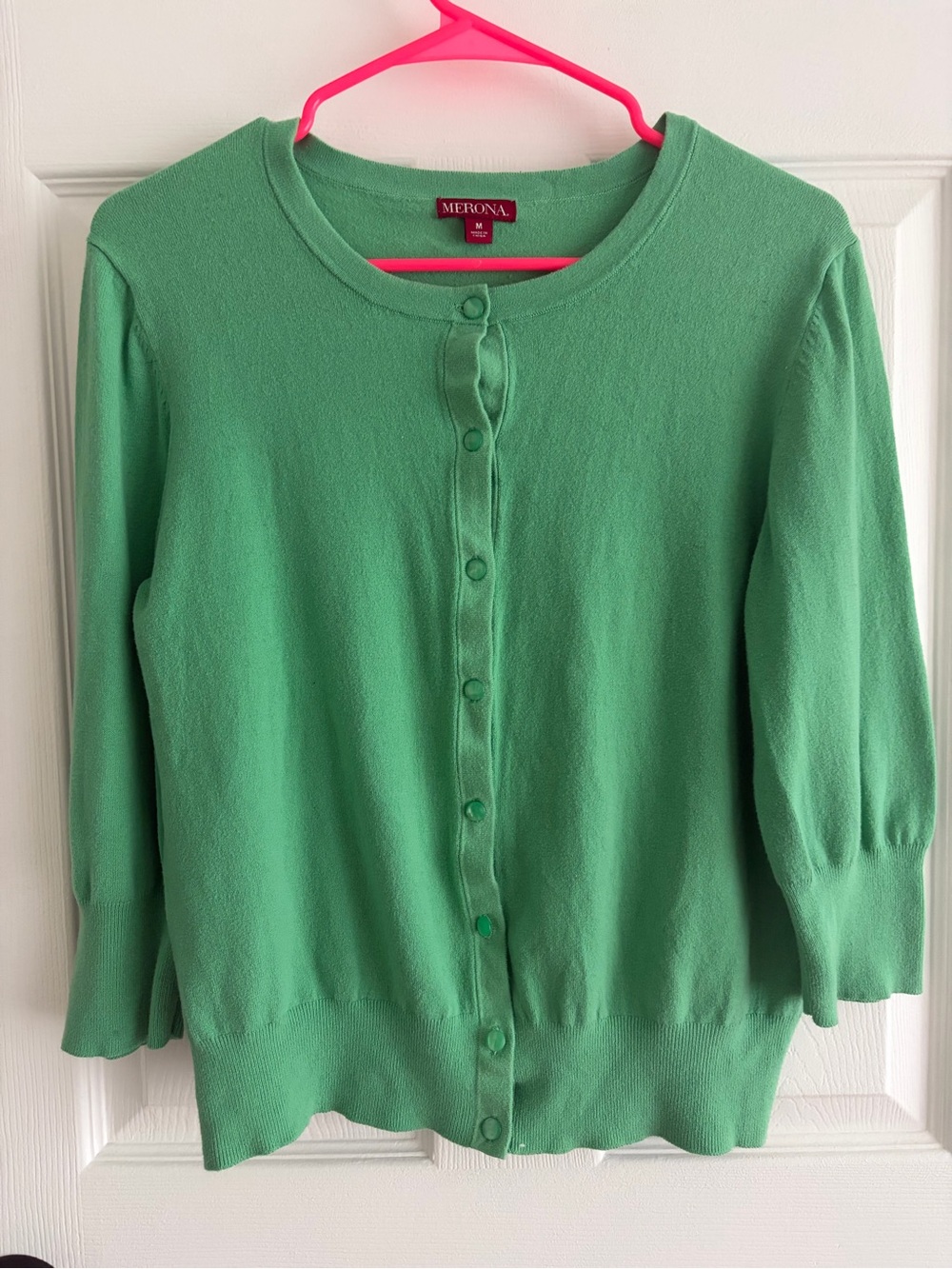 Merona Bright Green Button-Up Knit Cardigan